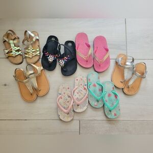 Kids Sandal Bundle Size 10 Colorful Sandal Sets Summer Slip-ons Velcro 8 Pairs